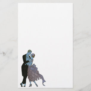 Vintag Art Deco Newlyweds, Liebe Wedding Dance Briefpapier