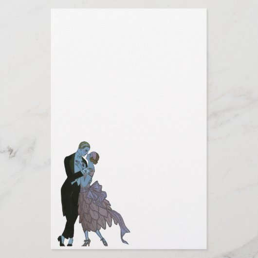 Vintag Art Deco Newlyweds, Liebe Wedding Dance Briefpapier (Vorderseite)
