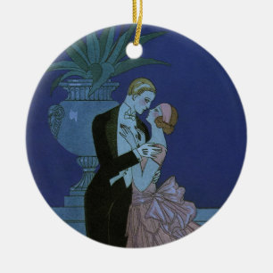Vintag Art Deco Newlyweds, Oui von George Barbier Keramikornament