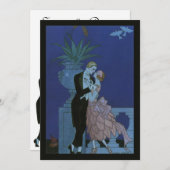 Vintag Art Deco Newlyweds Wedding Save the Date (Vorne/Hinten)