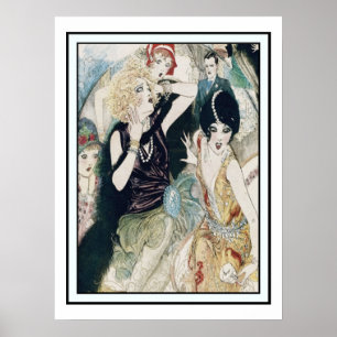 Vintag Art Deco Party Mayhem und Mischief Poster