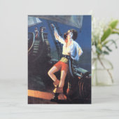 Vintag Art Deco Pirate Karte (Stehend Vorderseite)