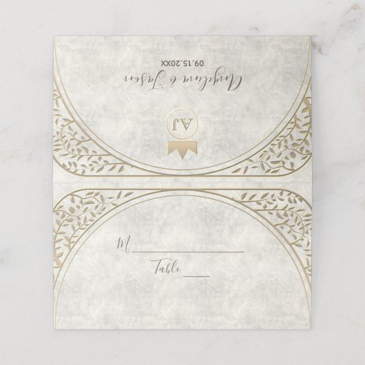 Vintag Art Deco Platzkarte (Außenseite Aufgefaltet)