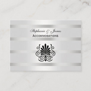 Vintag Art Deco Plume Schwarz-weiße Unterkünfte Begleitkarte