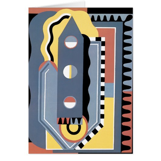 Vintag Art Deco Pochoir Jazz Geometrische Muster (Vorne)