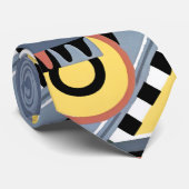 Vintag Art Deco Pochoir Jazz Geometrische Muster Krawatte (Gerollt)