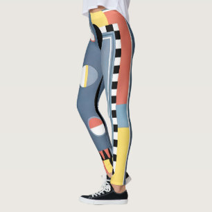 Vintag Art Deco Pochoir Jazz Geometrische Muster Leggings