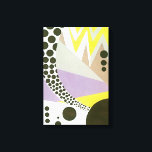 Vintag Art Deco Pochoir Jazz Geometrische Muster Leinwanddruck<br><div class="desc">Vintage Illustrationskunst Deko pochoir Muster von Yvonne Bouchard c 1930. Pochoir ist eine Schablonentechnik, die in surrealistischen Malereien üblich ist. Ein modernes Kubismus-Design mit geometrischen Formen und Farben. Zigzag-Linien und Polka-Punktkreise.</div>