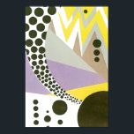 Vintag Art Deco Pochoir Jazz Geometrische Muster Poster<br><div class="desc">Vintage Illustrationskunst Deko pochoir Muster von Yvonne Bouchard c 1930. Pochoir ist eine Schablonentechnik,  die in surrealistischen Malereien üblich ist. Ein modernes Kubismus-Design mit geometrischen Formen und Farben. Zigzag-Linien und Polka-Punktkreise.</div>