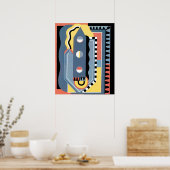 Vintag Art Deco Pochoir Jazz Geometrische Muster Poster (Küche)