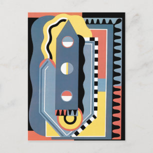 Vintag Art Deco Pochoir Jazz Geometrische Muster Postkarte