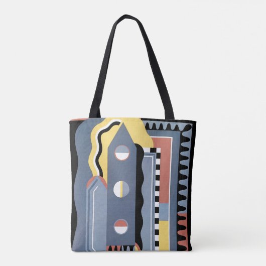 Vintag Art Deco Pochoir Jazz Geometrische Muster Tasche (Rückseite)