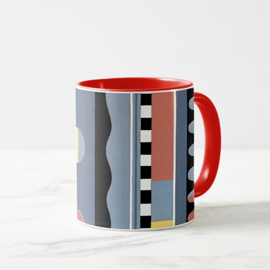 Vintag Art Deco Pochoir Jazz Geometrische Muster Tasse (VorderseiteRechts)
