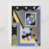 Vintag Art Deco Pochoir Jazz Pattern Hochzeit Einladung (Rückseite)