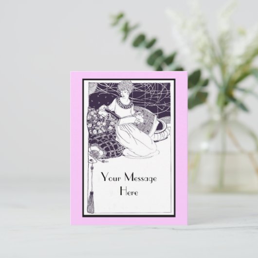 Vintag Art Deco Postkarte (Stehend Vorderseite)