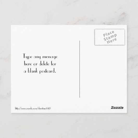 Vintag Art Deco Postkarte (Rückseite)