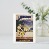 Vintag Art Deco Rodelbahn mit Aussicht Postkarte (Stehend Vorderseite)