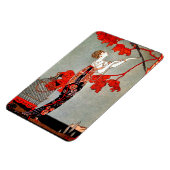 Vintag Art Deco Rote Blume Magnet (Linke Seite)