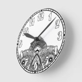 Vintag Art Deco Runde Wanduhr (Winkel)