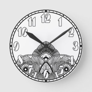 Vintag Art Deco Runde Wanduhr