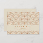 Vintag Art Deco Rust Geometric Custom Wedding Dankeskarte (Vorne/Hinten)