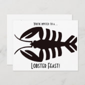 Vintag Art Déco Seafood Hummer Fest Party Einladung (Vorne/Hinten)