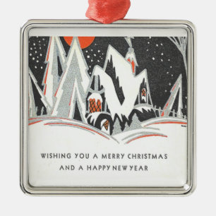 Vintag Art Deco Silbernes Ornament