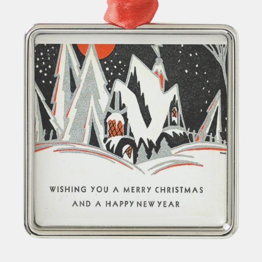 Vintag Art Deco Silbernes Ornament (Vorne)