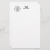 Vintag Art Deco Silver Plume Arabesque Briefpapier (Vorne/Hinten)