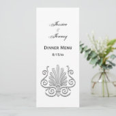 Vintag Art Deco Silver Plume Arabesque Einladung (Stehend Vorderseite)