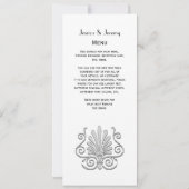 Vintag Art Deco Silver Plume Arabesque Einladung (Rückseite)