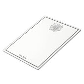 Vintag Art Deco Silver Plume Arabesque Notizblock (angewinkelt)