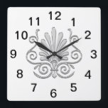 Vintag Art Deco Silver Plume Arabesque Quadratische Wanduhr<br><div class="desc">Vintage Art Deco Silver Color Plume Arabesque Sauber, elegant, elegant und stilvoll individualisierbare Party-Accessoires mit einem romantischen Vintagen Look Art Art Deko silberne Decken / Kunst Deko Ventilator arabesque geformt Design. Dieses Produkt ist Teil einer Reihe von passenden Designs, die für viele Anlässe und Veranstaltungen leicht anpassbar sind. Wenn Sie...</div>