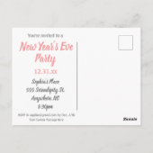 Vintag Art Deco Silvester Party Einladung Postkarte (Rückseite)