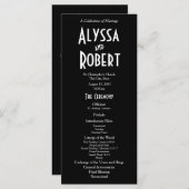 Vintag Art Deco Text Hochzeitsprogramm Programm (Vorne/Hinten)