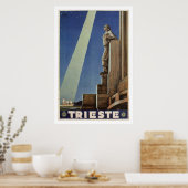 Vintag Art Deco Trieste Italienisches Reiseplakat Poster (Küche)