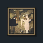 Vintag Art Deco, Überraschung von George Barbier Leinwanddruck<br><div class="desc">Schöne Leinwand Kunst mit einer Vintagen Illustration Art Deco Design Titel Überraschung von George Barbier. Ein Party mit märchenhaften Figuren in eleganten Kostümen und Masken. Harlequinade ist ein theatralisches britisches Genre des Comic, Pantomime mit den Figuren Harlequin, die Kolumbin Liebe, Kolumbus gieriger Vater Pantaloon, ein bösartiger Clown, und der Diener...</div>