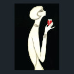 Vintag Art Deco ~ Villemot für Campari 1977 Poster<br><div class="desc">Schwarz-Weiß-Bild einer Frau mit einem Glas Compari Lquer in ihrer eleganten Hand - eine Infusion von Rot mit Kräutern und Früchten in Alkohol und Wasser. Die ursprüngliche Kunstausstellung wurde von Bernard Villemot für Compari,  c. 1977. Ein perfektes Geschenk und eine Erinnerung für den Liebhaber Vintager Art Deco Poster-Anzeigen!</div>