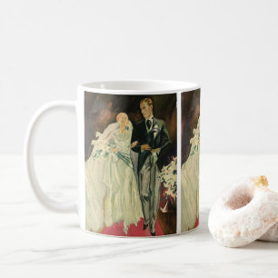 Vintag Art Deco Wedding Bridge und Groom Newlyweds Kaffeetasse
