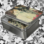 Vintag Art Deco Wedding Bridge und Groom Newlyweds Puzzle<br><div class="desc">Vintages Bild Liebe und romantische Kunst Deko mit einer Braut und Bräutigam,  die den Gang nach der Hochzeitsfeier hinunter gehen. Der Mann trägt einen Smoking und die Frau trägt ein weißes Hochzeitskleid und trägt einen Strauß von Calla Lilie Blume. Das glückliche,  frisch verheiratete Paar beginnt ihre Ehe.</div>