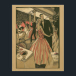 Vintag Art Deco Wedding, Newlyweds First Dance Holzleinwand<br><div class="desc">Vintage Illustrations-Liebe und romantisches Deko-Design mit einem frisch gekleideten Ehepaar,  das bei der Hochzeitsfeier beim Tanzen in einem formalen Kleid gekleidet ist. Die schöne Braut ist in einem eleganten Kleid aus Abend mit zarten,  rosafarbenen Blume,  und der hübsche Bräutigam befindet sich in einem Tuxedo-Anzug.</div>