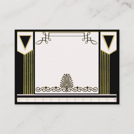 Vintag Art Deco Wedding Platzkarte Personalisiert (Vorderseite)