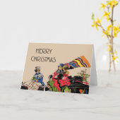 Vintag Art Deco Weihnachtskarte Karte (Gelbe Blume)