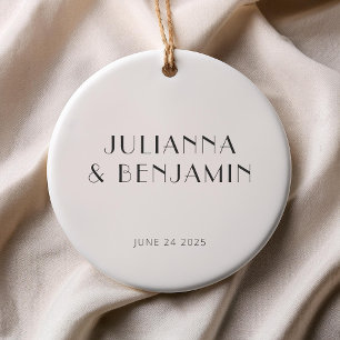 Vintag Art Deco White Custom Wedding Keramik Ornament