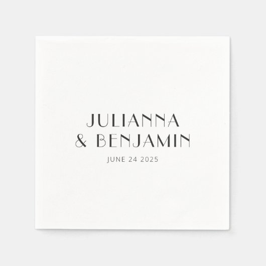 Vintag Art Deco White Custom Wedding Serviette (Vorderseite)