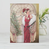 Vintag Art Deco Woman Weihnachten (Stehend Vorderseite)