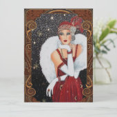 Vintag Art Deco Woman Weihnachten (Stehend Vorderseite)