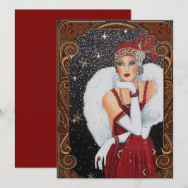 Vintag Art Deco Woman Weihnachten