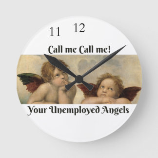 Vintag Art Deko Clock mit Raffaello Angels Runde Wanduhr