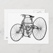 Vintag Art Early Bicycle Tricycle Steampunk Postkarte (Vorne/Hinten)